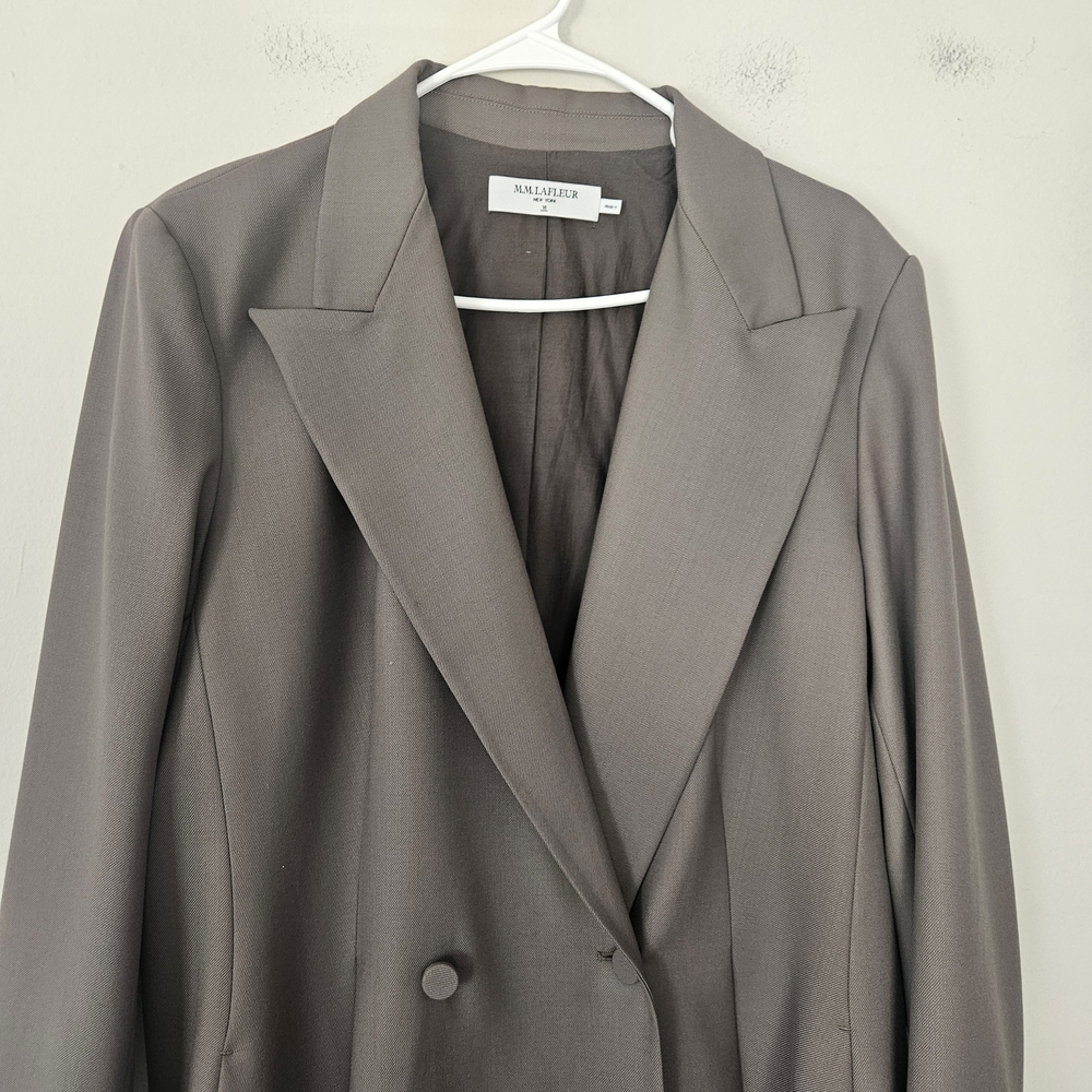 MM Lafleur Gaia Sharkskin Double-Breasted Pant Suit Size 18 - Picture 9 of 14
